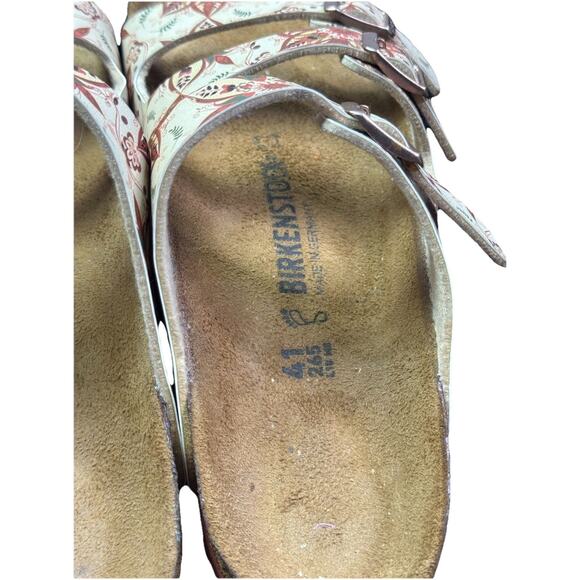 Birkenstock Florida Birko-flor Boho Flowers Earth Red Women’s Size 41 10 10.5 - Picture 4 of 8